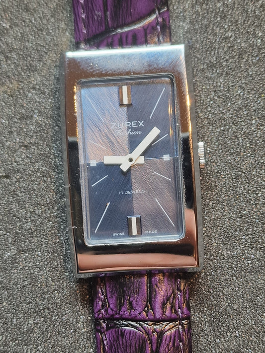💎 Unworn Vintage Ladies' Watch "ZUREX" – 70s/80s, Swiss Made, Very Flat Design