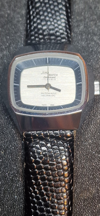 🕰️ JURA Watch Delémont – Swiss Made Automatic with Incabloc, 30x31mm, Steel Case