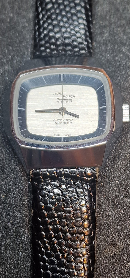 🕰️ JURA Watch Delémont – Swiss Made Automatic with Incabloc, 30x31mm, Steel Case