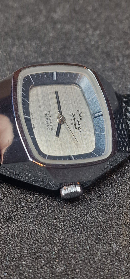 🕰️ JURA Watch Delémont – Swiss Made Automatic with Incabloc, 30x31mm, Steel Case