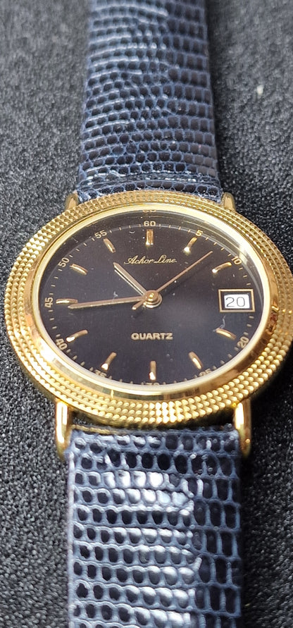⚓ Vintage 80s/90s Quartz Watch "ANCHOR LINE" – 7 Jewels, 31mm, New Battery, Unworn