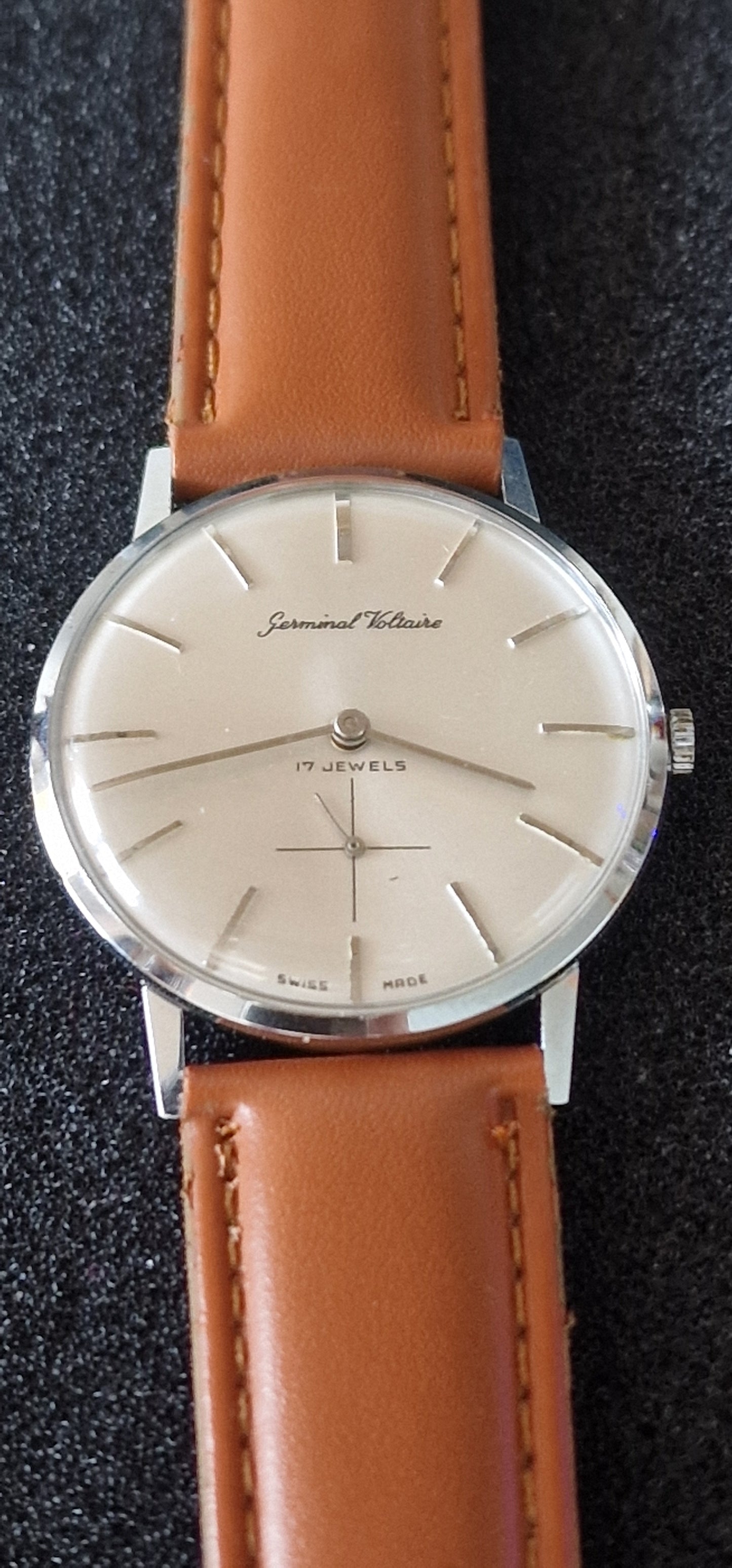 ⌚ Vintage Hand-Wound Watch "Germinal Voltaire" – Swiss Made, 34mm, Excellent Condition