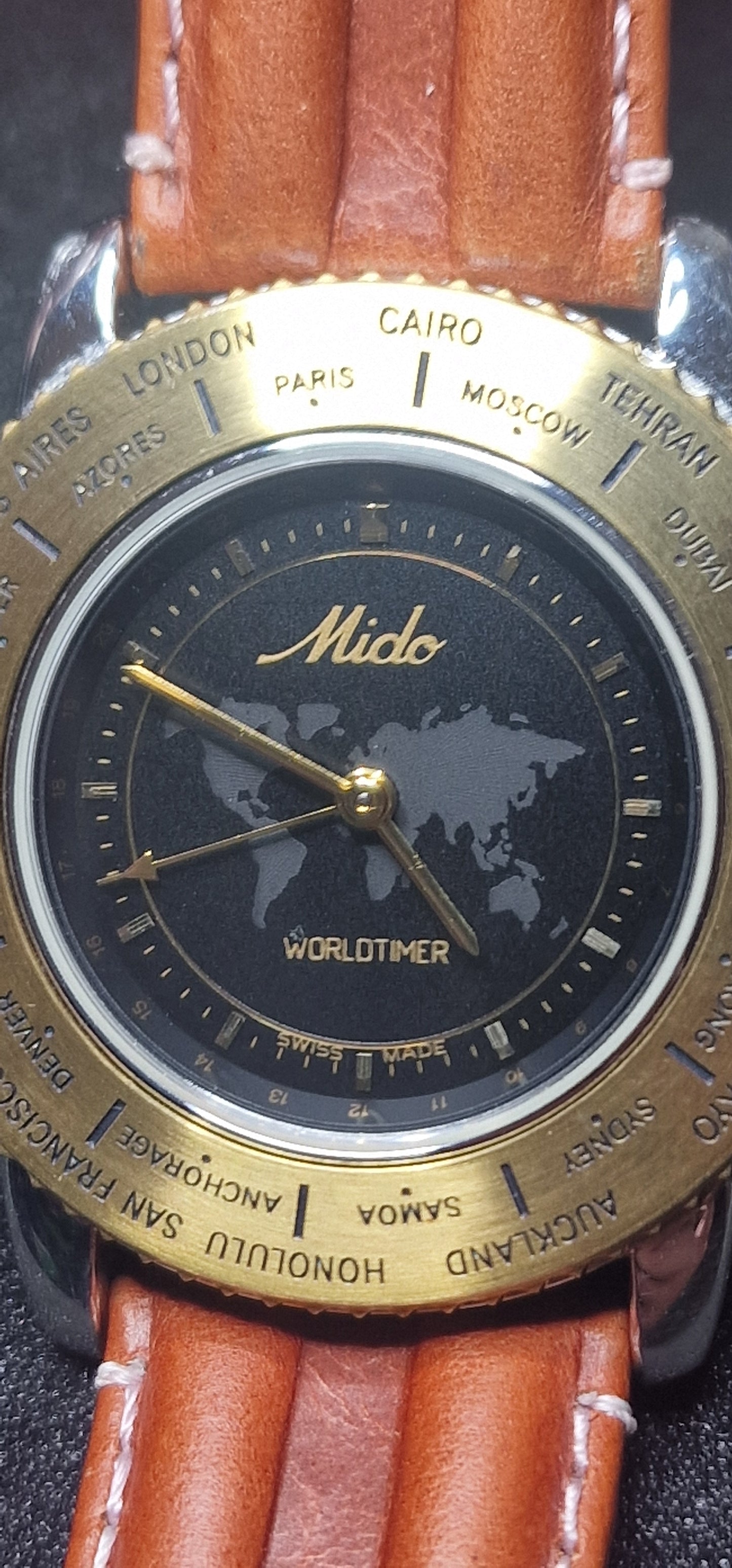 🌍 Exclusive MIDO Worldtimer Men's Watch – Swiss Made, 39mm, Quartz, World Time Function