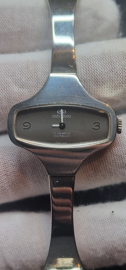 🕰️ Unworn Vintage Watch "Rotic 2000" – .925 Sterling Silver Case & Strap, Hand-Wound, 31mm