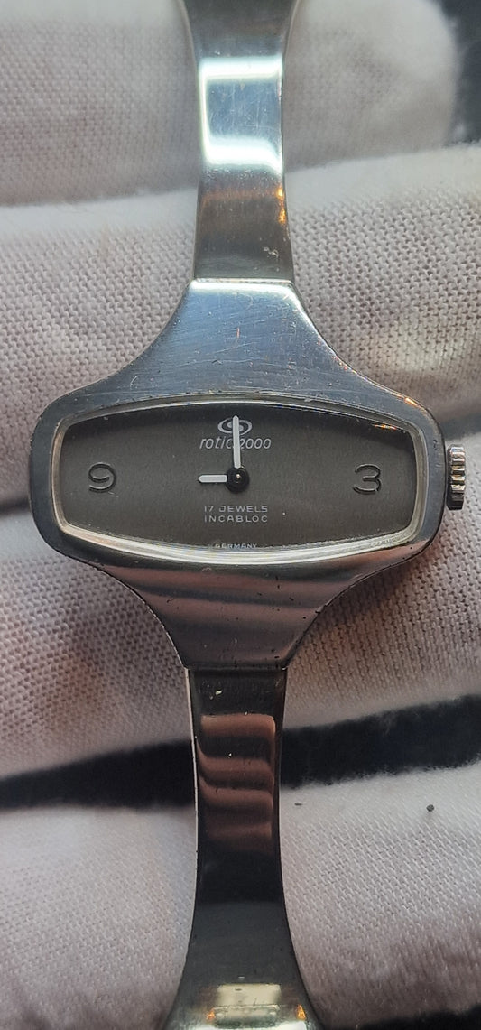 🕰️ Unworn Vintage Watch "Rotic 2000" – .925 Sterling Silver Case & Strap, Hand-Wound, 31mm
