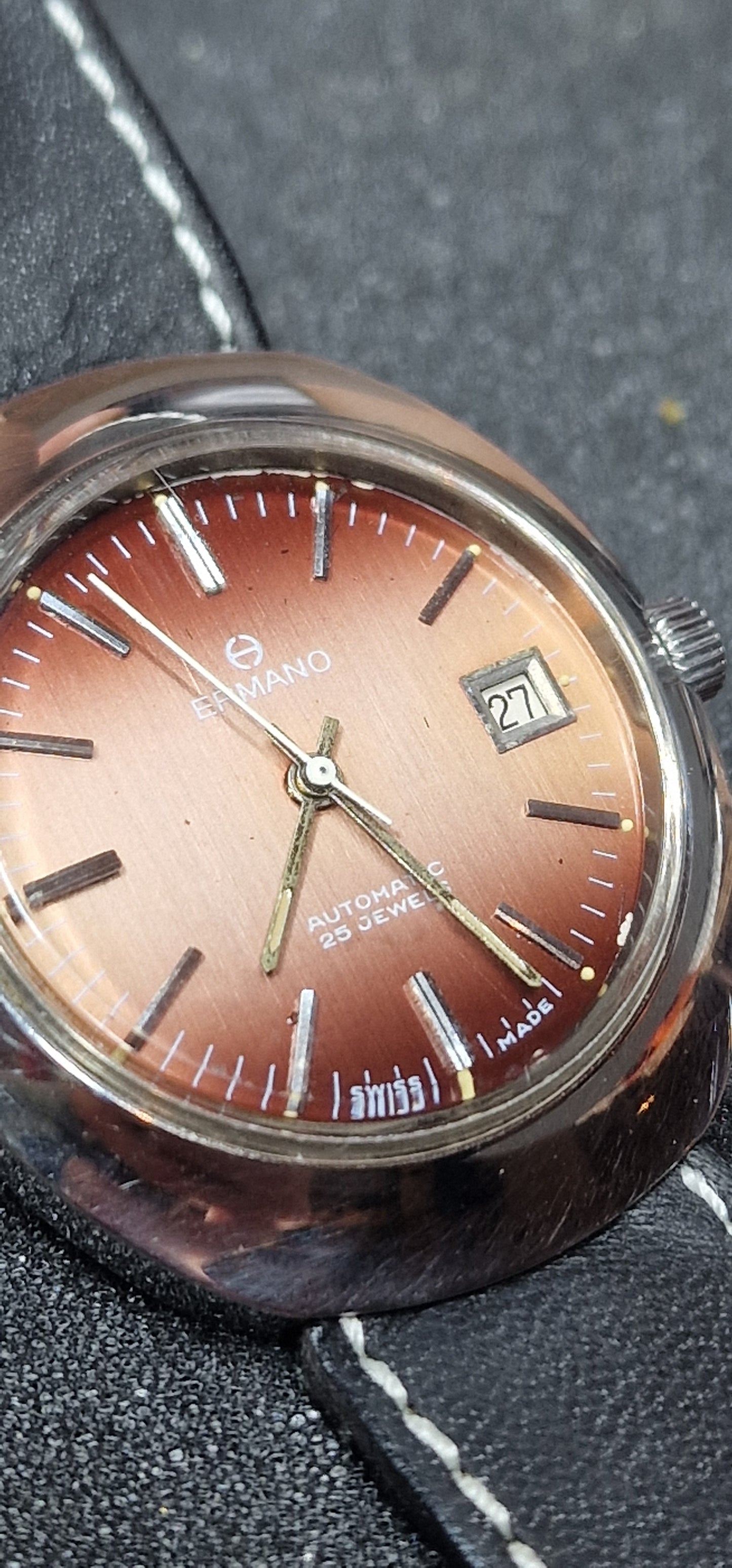 🕰️ Unworn Vintage Automatic Watch "ERANO" – Swiss Made, 70s/80s, Old Stock, 41mm