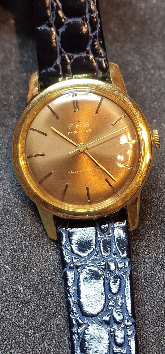 🕰️ Vintage Watch "F.H.B." – Swiss Made, 1950s/60s, Hand-Wound, Unworn Old Stock