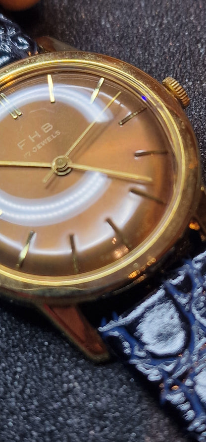 🕰️ Vintage Watch "F.H.B." – Swiss Made, 1950s/60s, Hand-Wound, Unworn Old Stock