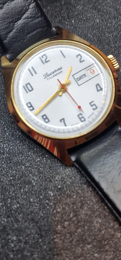 📆 Unworn Vintage Watch "Lucerne Calendar" – Hand-Wound, 34mm, Swiss, Old Stock