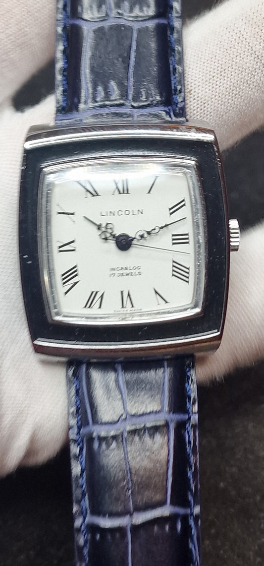 🕰️ Unworn Vintage Watch "Lincoln" – 17 Jewels, Hand-Wound, Steel Case, 32mm, Old Stock
