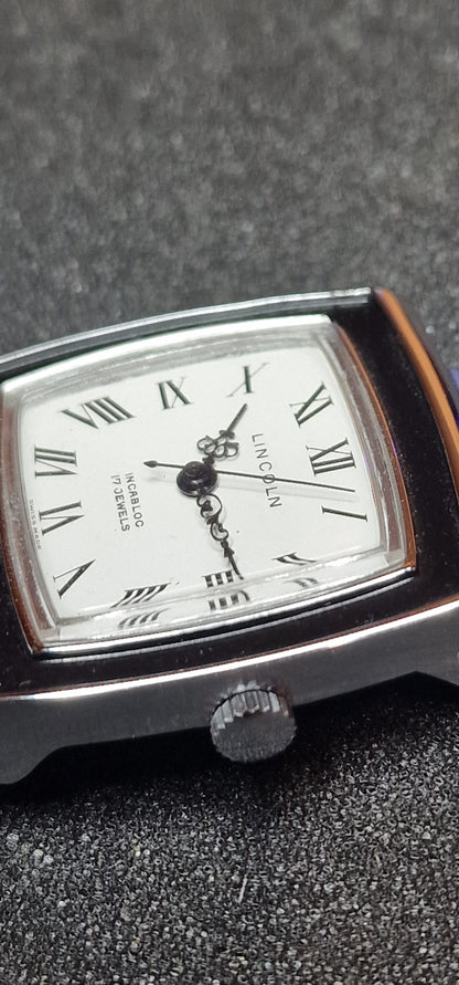 🕰️ Unworn Vintage Watch "Lincoln" – 17 Jewels, Hand-Wound, Steel Case, 32mm, Old Stock