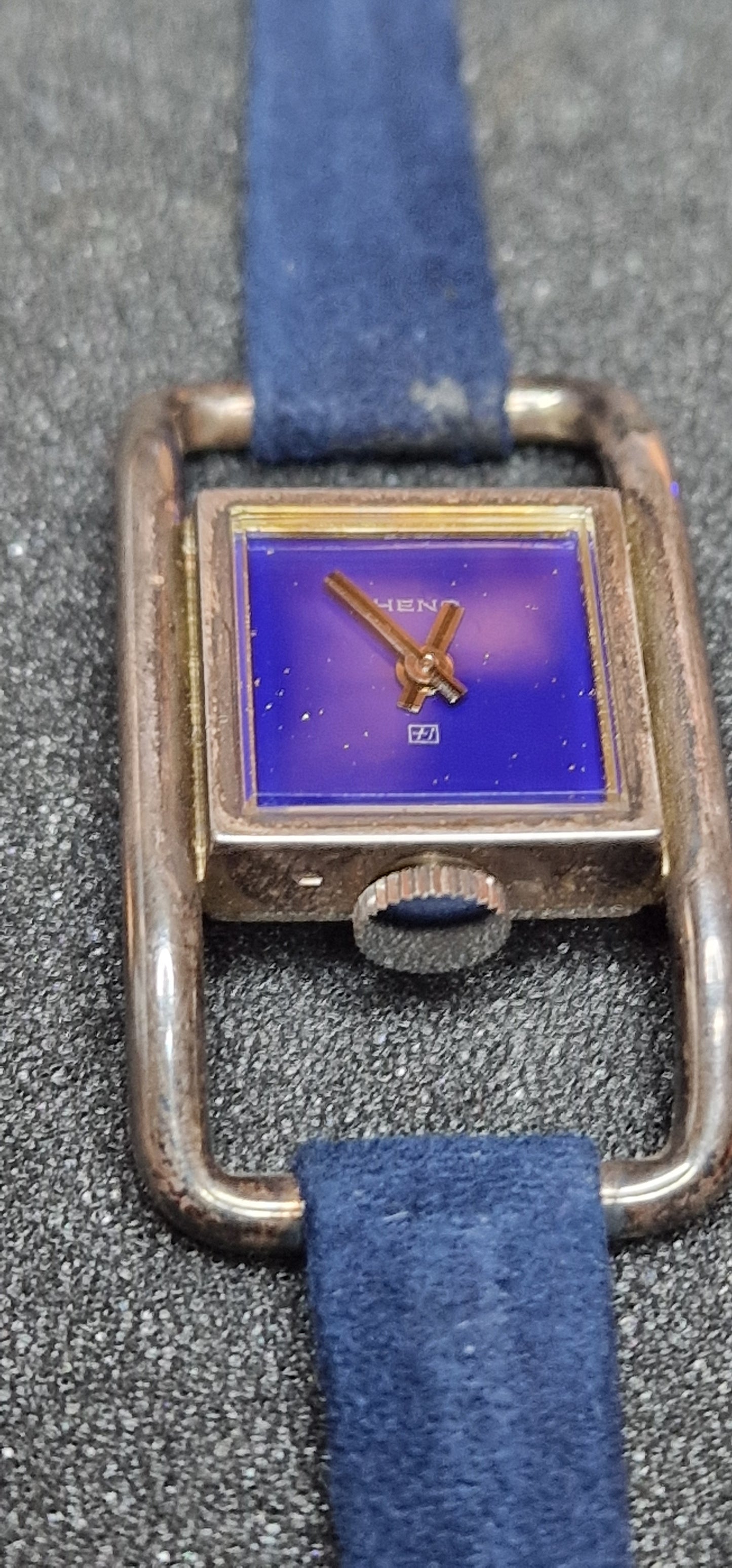 🕰️ Unworn Vintage Watch "Heno" – 0.800 Sterling Silver Case & Bracelet, Hand-Wound, 24mm