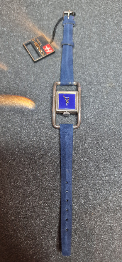 🕰️ Unworn Vintage Watch "Heno" – 0.800 Sterling Silver Case & Bracelet, Hand-Wound, 24mm
