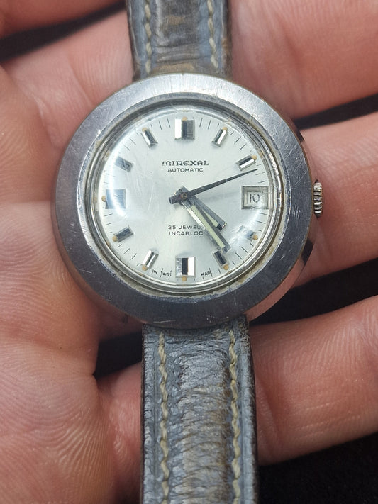 🕰️ Vintage Mirexal Automatic Watch – Swiss Made – 33mm – 25 Jewels💎