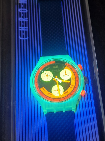 ⏱️ Swatch Chrono SCJ101 "Grand Prix" (1992) 🌈 Very Rare