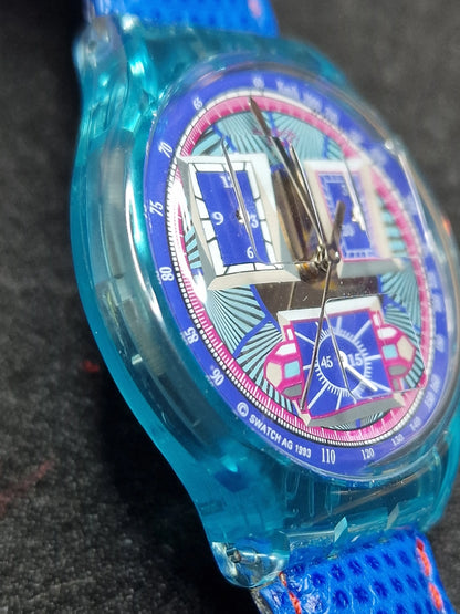 ⏱️ Swatch Chrono SCN112 "Echodeco" (1994) – Rare Blue Edition