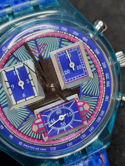 ⏱️ Swatch Chrono SCN112 "Echodeco" (1994) – Rare Blue Edition