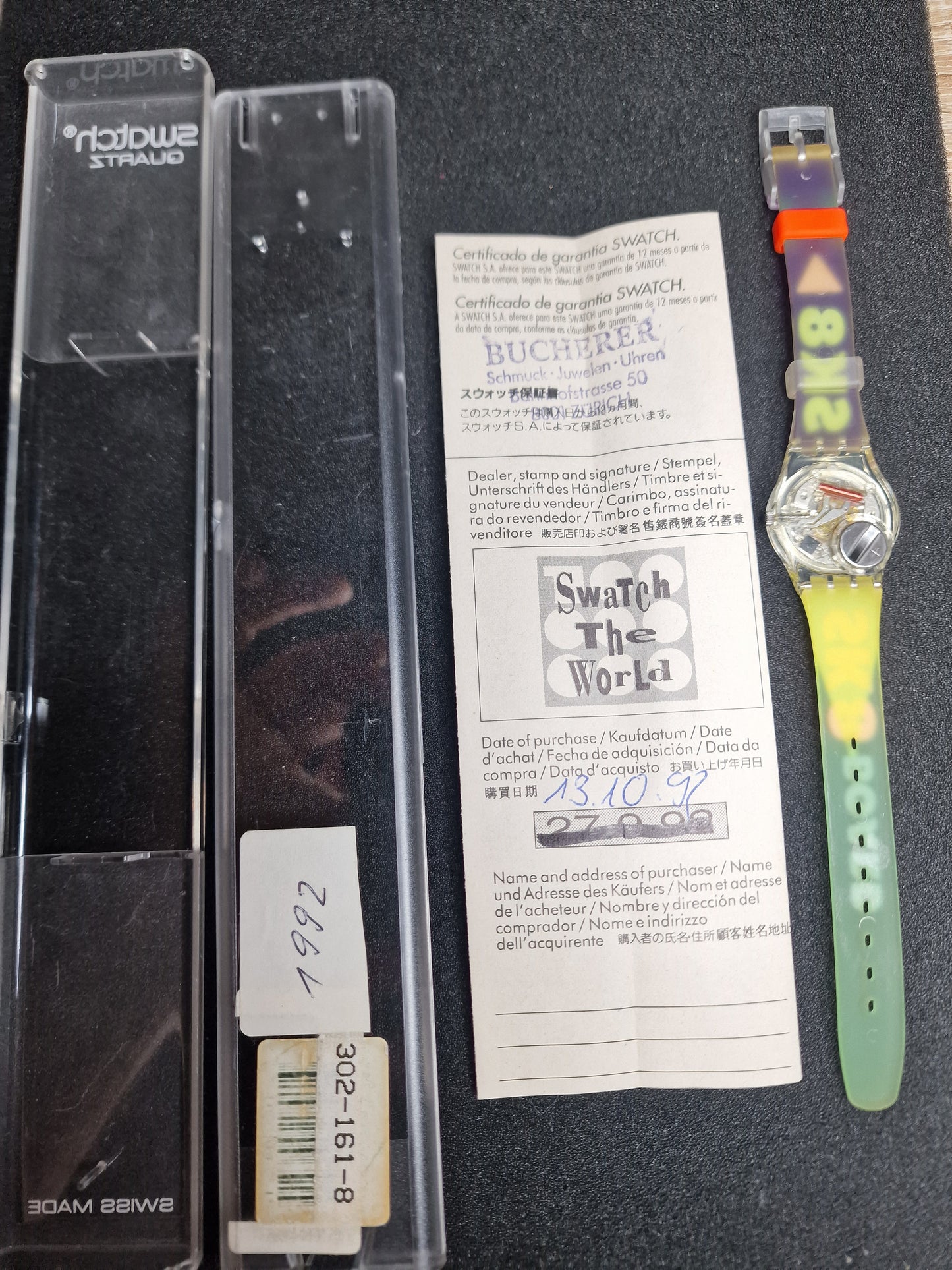 Swatch Lady LK138 "Snow Collage" (1992) – Vintage Pop Design 🎨