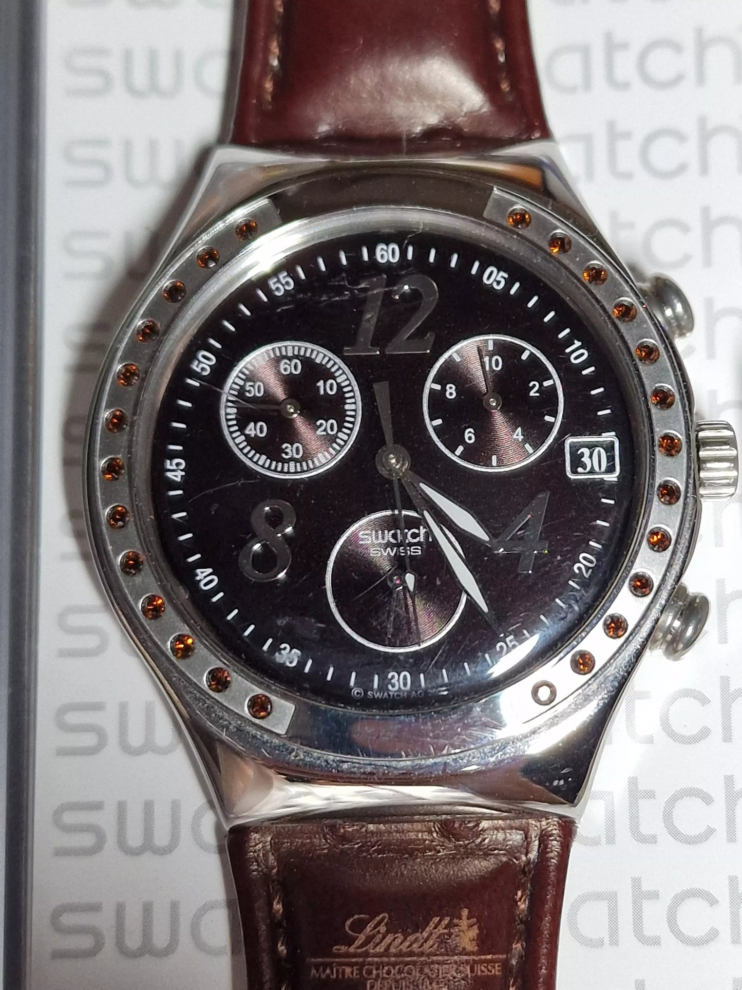 🍫Swatch Irony Chrono YCS526C "Dreambrown" – Lindt Chocolate & Sprüngli AG (2015) 🍫