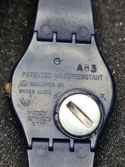 🕰 Rare 1983 Swatch GN001 – Specialist trade FHL on Strap – 34mm