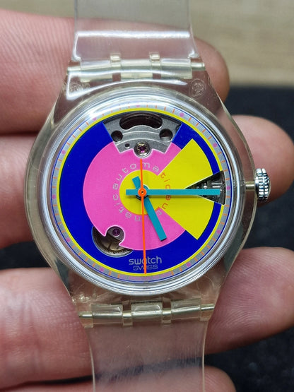 🎨 Swatch Automatic SAK109 "Happy Wheels" (1992) – Rare Collectible