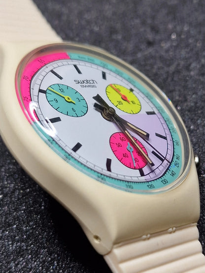Swatch Chrono SCW100 “White Horses” (1990) ⏱️