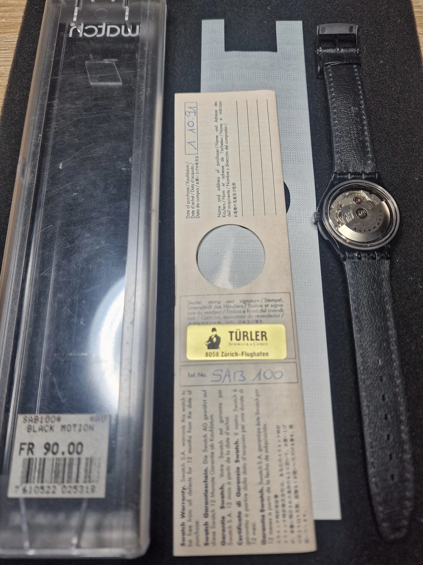 Swatch Automatic SAB100 "Black Motion" (1991) – Rare Early Automatic