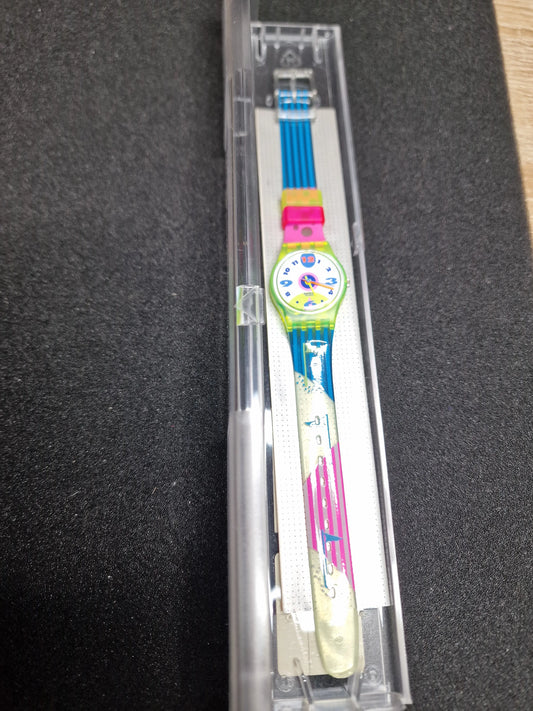 Swatch Lady LJ104 "Polar Ice" (1992) – Rare Vintage Glow Model ✨