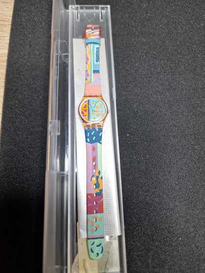 Swatch Lady LP111 "Essaouira" – 1992  🌸 Rare Vintage Glow Model