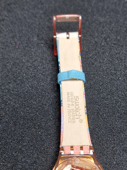 Swatch Lady LP111 "Essaouira" – 1992  🌸 Rare Vintage Glow Model