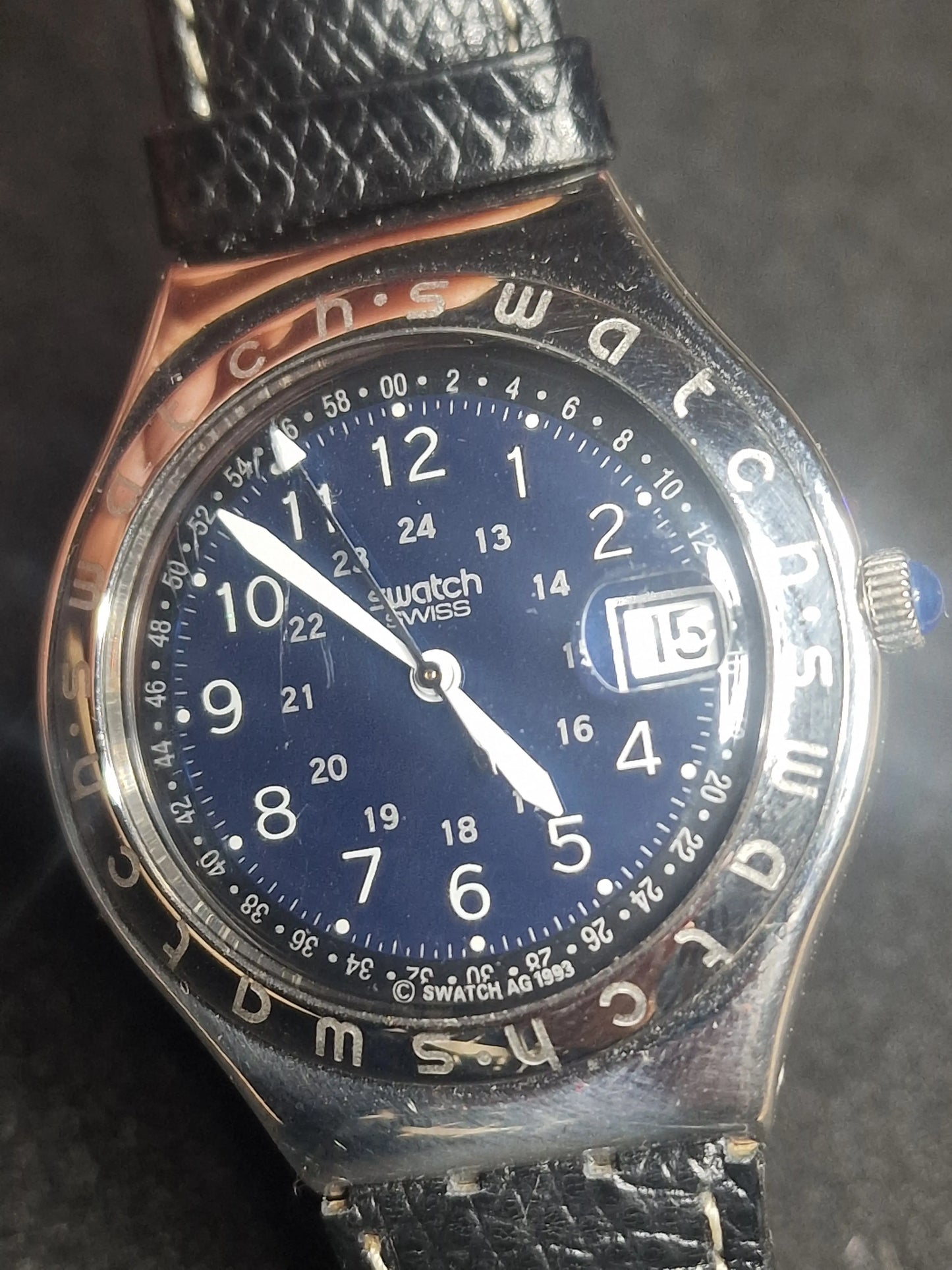 🔵 Swatch Irony YGS400 "Happy Joe Blue" – 1994