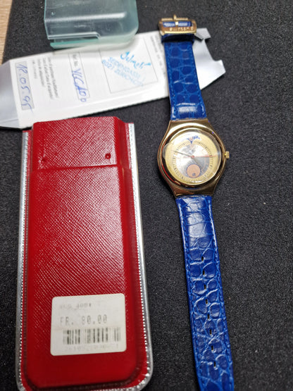 🌙 Swatch Irony Medium YGG400 "Handsome Prince" – Moon Date – 1993