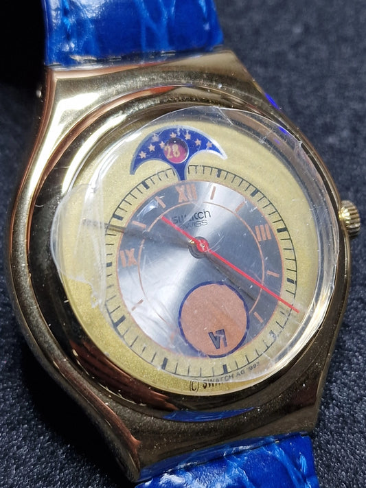 🌙 Swatch Irony Medium YGG400 "Handsome Prince" – Moon Date – 1993
