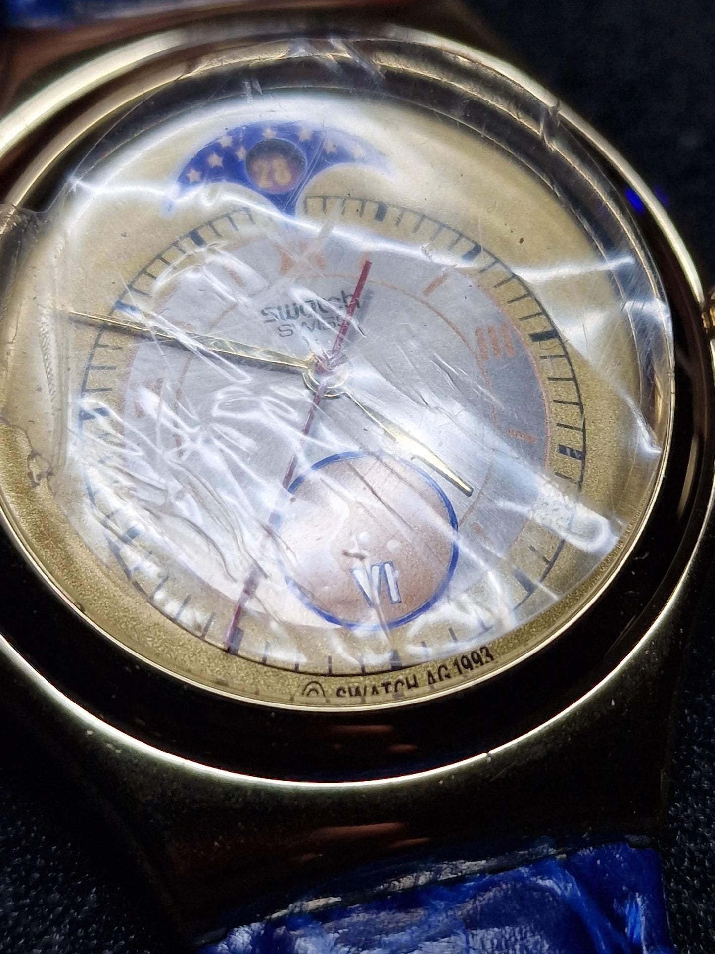 🌙 Swatch Irony Medium YGG400 "Handsome Prince" – Moon Date – 1993