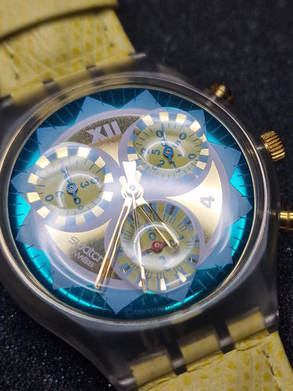 Swatch Chrono SCK106 "Lemon Breeze" (1994) – Vintage Collectible Watch