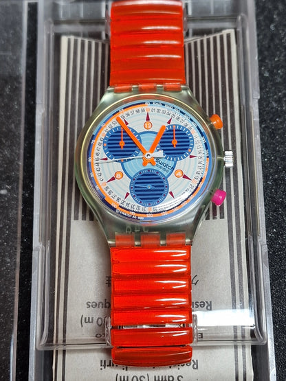 🔥 Swatch Chrono Flex SCG102 “Inspyral” (1994) – Rare with Original Fluorescent Strap!