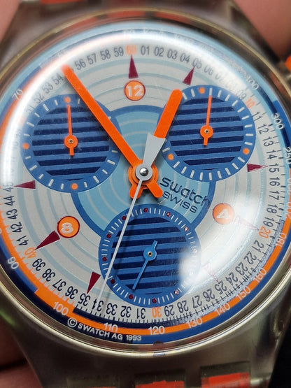 🔥 Swatch Chrono Flex SCG102 “Inspyral” (1994) – Rare with Original Fluorescent Strap!