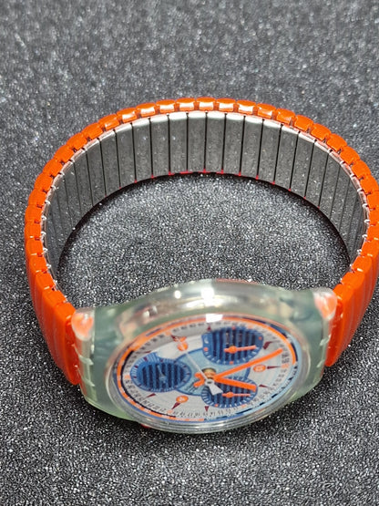 🔥 Swatch Chrono Flex SCG102 “Inspyral” (1994) – Rare with Original Fluorescent Strap!