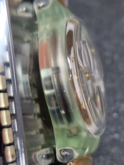 🌍✨ Swatch Chrono Flex SCG100 “Golden Globe” (1992) – Rare Vintage Chronograph