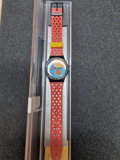 🎨 Swatch GB408 “Needles” (1987) – Bauhaus Geometric Classic