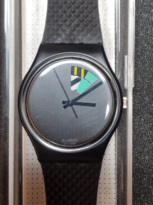 🖤 Swatch GB715 “Color Windows” (1989) – Geometric Minimalism