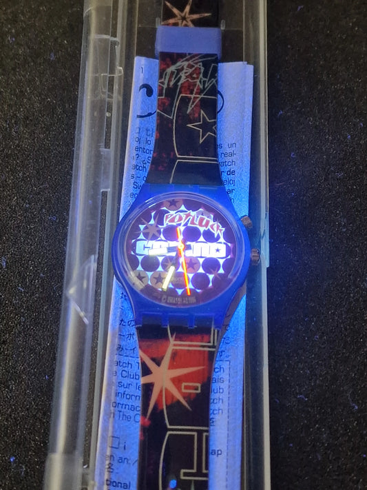 💜 Swatch GN901 “Potluck” (1996) – Swatch Loomi Series