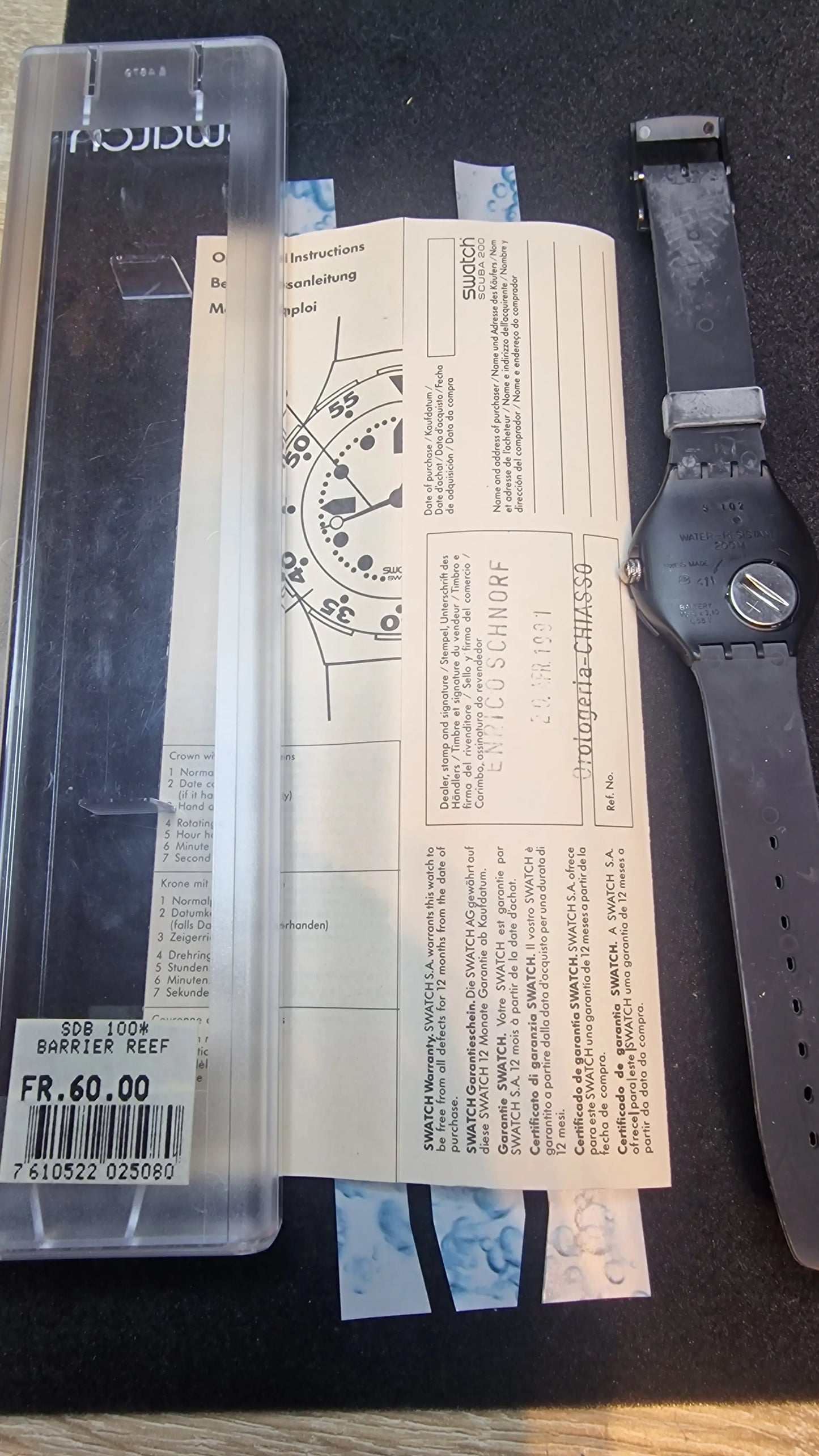 Swatch Scuba SDB100 “Barrier Reef” – 1990 Vintage Diver (200m WR)