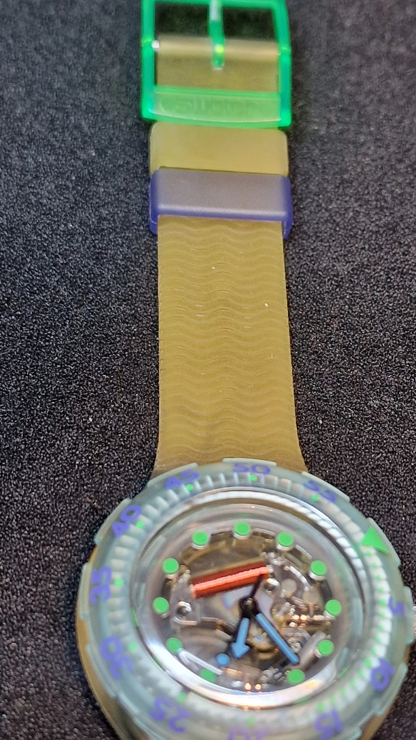 Swatch Scuba 200 SDK107 “Blue Ice” 1993 – Transparent Diver, Full Set 🎯