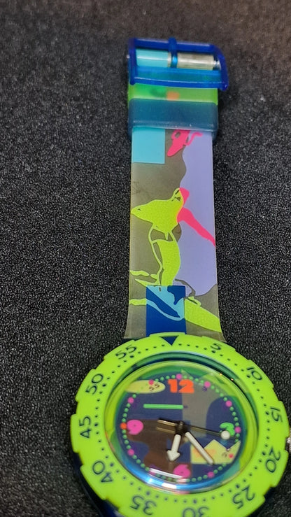 Swatch Scuba “Over the Wave” – SDN105 (1993) – Full Set 🌊🟩🟦