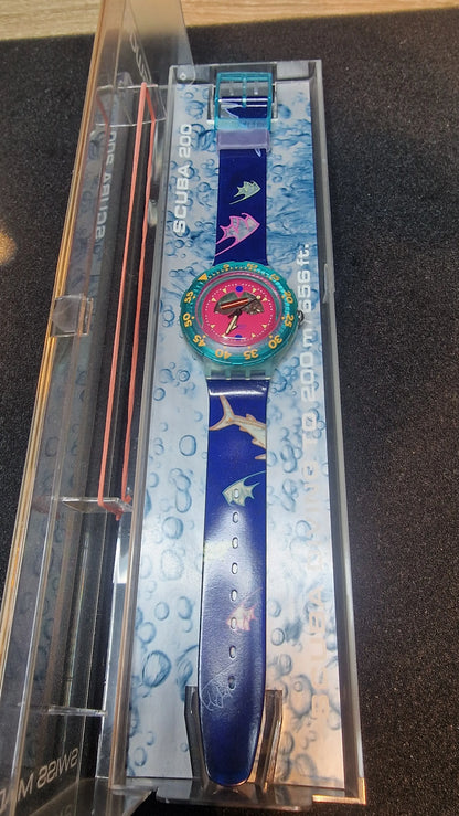 🦈 Swatch Scuba 200 – SDN101 Happy Fish (1991) 🎉