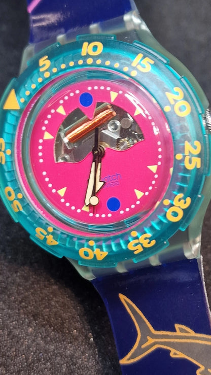 🦈 Swatch Scuba 200 – SDN101 Happy Fish (1991) 🎉