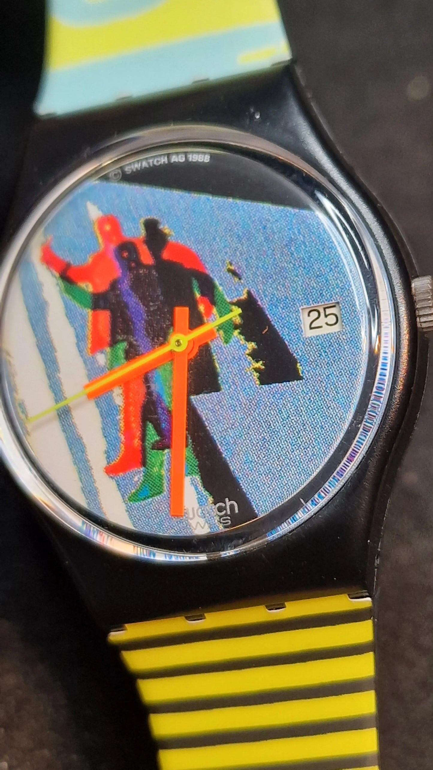 🟡 Swatch LB119 – “Taxi Stop” (1989) | Vintage Original