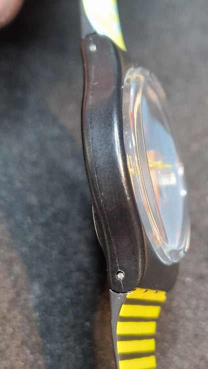 🟡 Swatch LB119 – “Taxi Stop” (1989) | Vintage Original