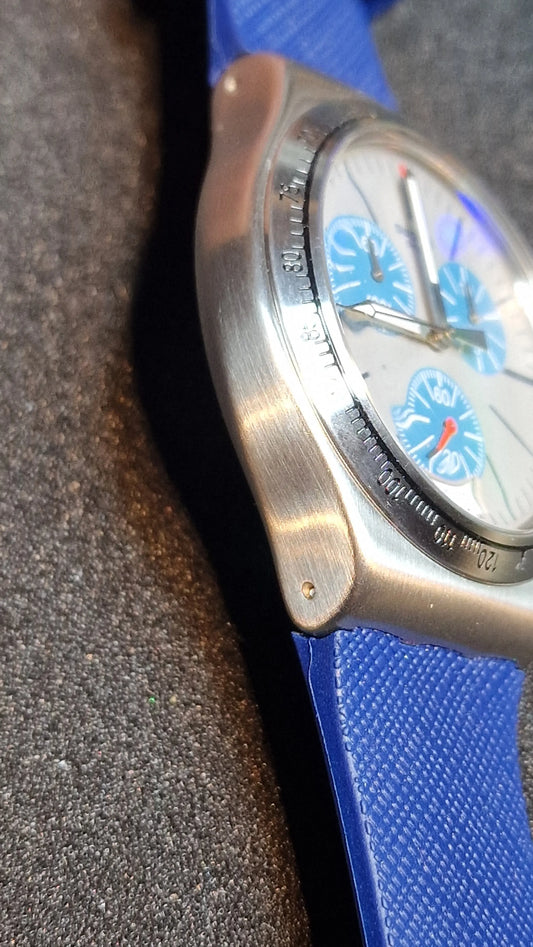 🔥 Swatch Irony Chrono YVS435 “Blau Me On” – 44mm | Swiss Made Icon 🔥